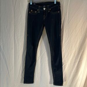 Dark Blue Skinny Jeans. True Religion. Size 24